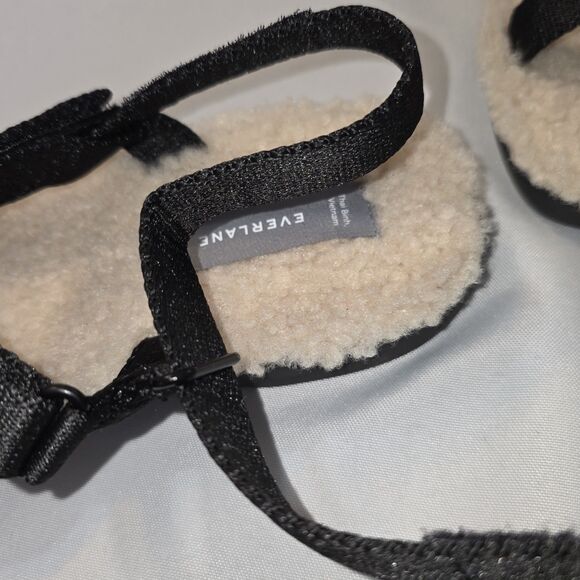 Everlane Womens Renew Teddy Sport Sandal Size 7 Faux Fur  Adjustable Straps - Picture 3 of 7